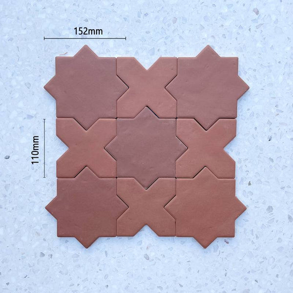 Terra Rossa Moroccan Star and Cross Ceramic - Stone and Tile Projects
