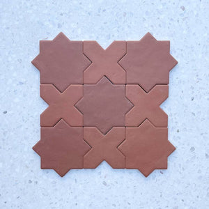Terra Rossa Moroccan Star and Cross Ceramic - Stone and Tile Projects