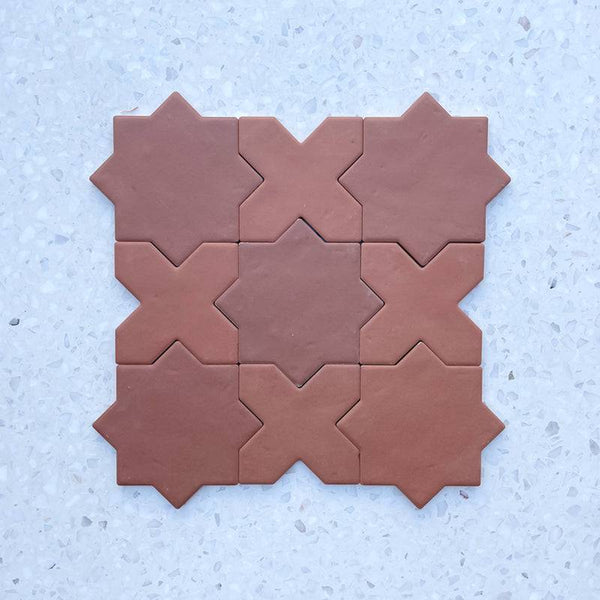Terra Rossa Moroccan Star and Cross Ceramic - Stone and Tile Projects
