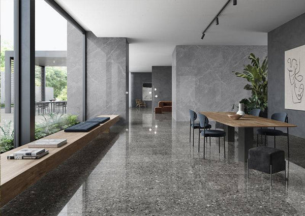 Terrazzo Grigio Concrete Italian Porcelain - Stone and Tile Projects