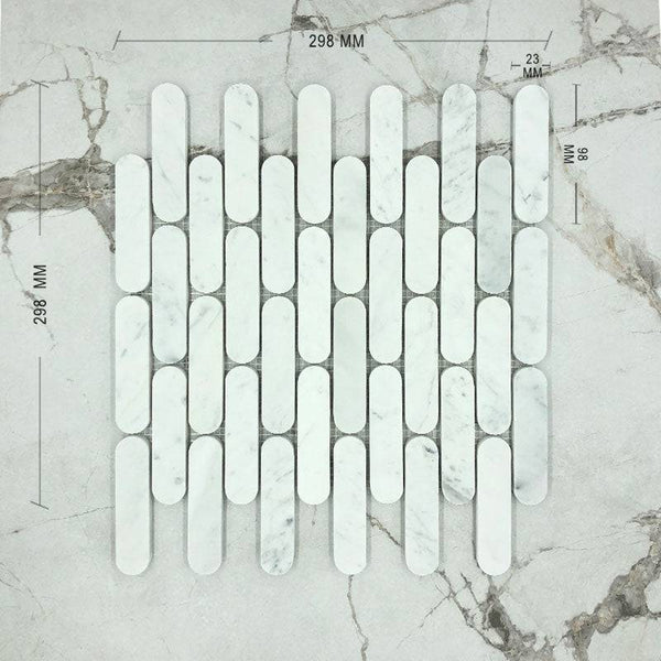 Tik Tax Carrara Bianco Mosaic - Stone and Tile Projects
