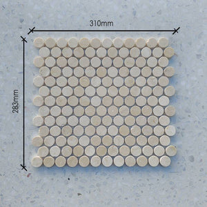 Cairo Travertino Penny Round Mosaic - Stone and Tile Projects