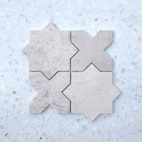 Silver Pearl Star and Cross Geometria - Stone and Tile Projects