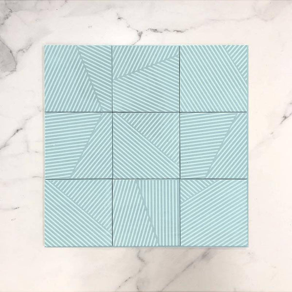 Trazos Green Aquamar 147x147 Spanish Porcelain - Stone and Tile Projects