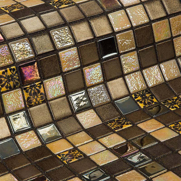 Topping Almond Glass Mosaic Pool Tile - Stone and Tile Projects