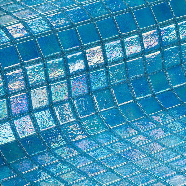 Iris Azur Glass Mosaic Pool Tile - Stone and Tile Projects