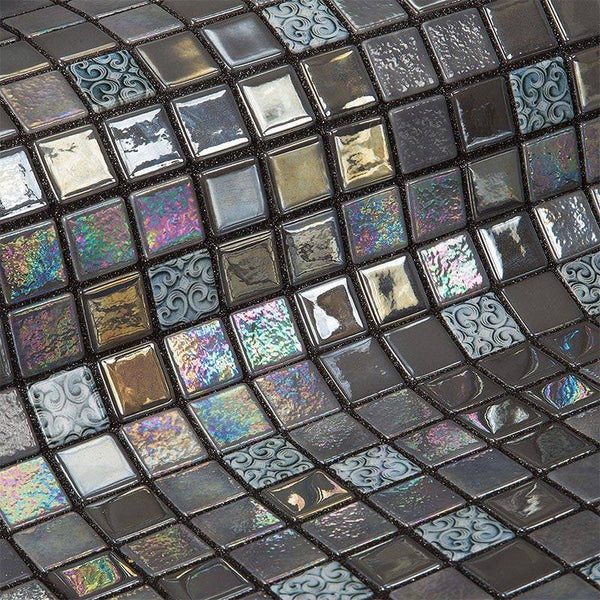 Topping Mochi Glass Mosaic Pool Tile - Stone and Tile Projects