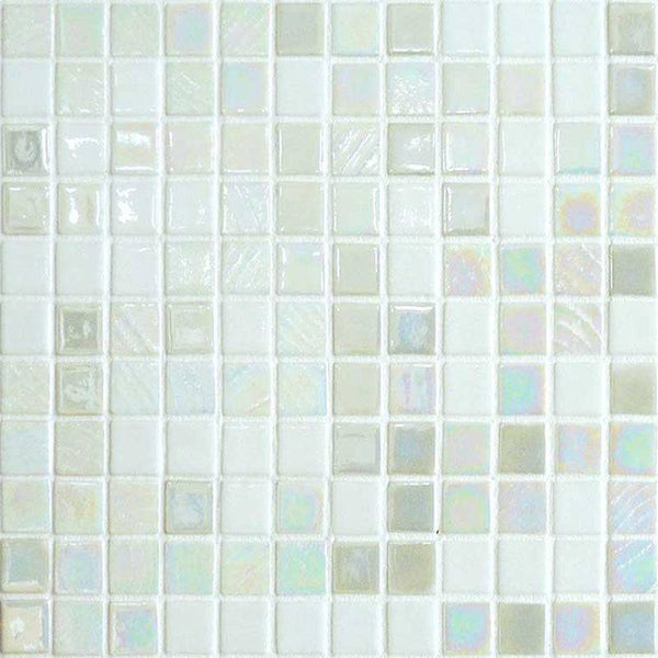 AUS White Russian Glass Mosaic Pool Tile - Stone and Tile Projects