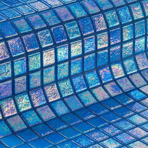 Iris Ocean Glass Mosaic Pool Tile - Stone and Tile Projects