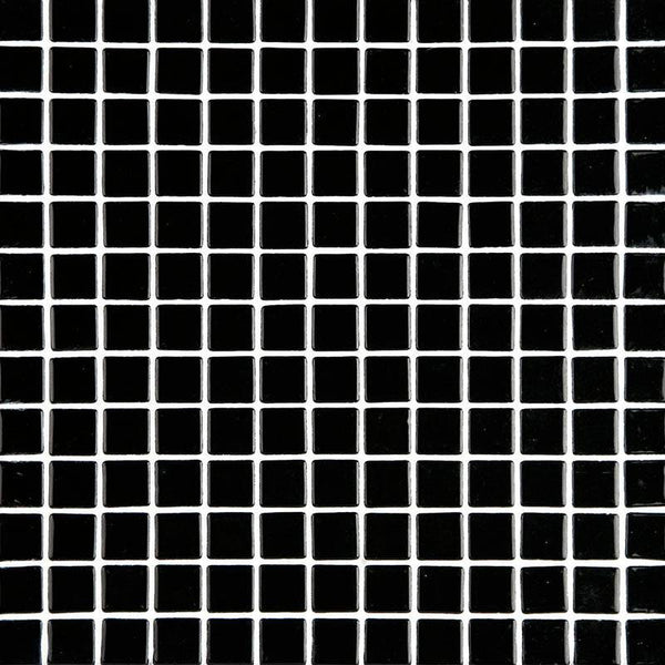 Lisa 2530-D Black Glass Mosaic Pool Tile - Stone and Tile Projects
