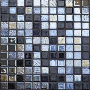 AUS Black Russian Glass Mosaic Pool Tile - Stone and Tile Projects