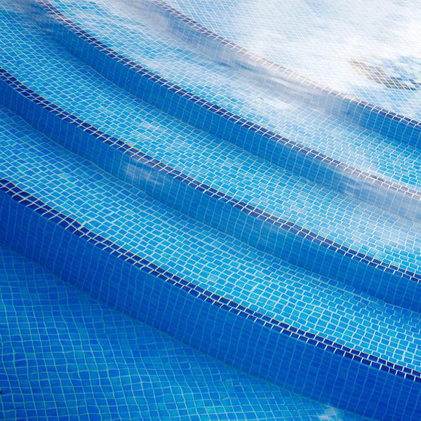 Niebla 2505-A Blue Glass Mosaic Pool Tile - Stone and Tile Projects