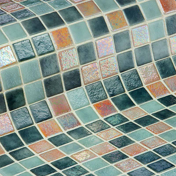 Iris Moon Glass Mosaic Pool Tile - Stone and Tile Projects