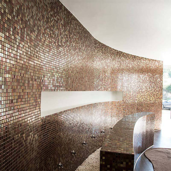 Cocktail Cosmopolitan Glass Mosaic Pool Tile - Stone and Tile Projects