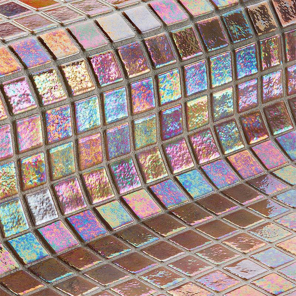Iris Nacar Glass Mosaic Pool Tile - Stone and Tile Projects
