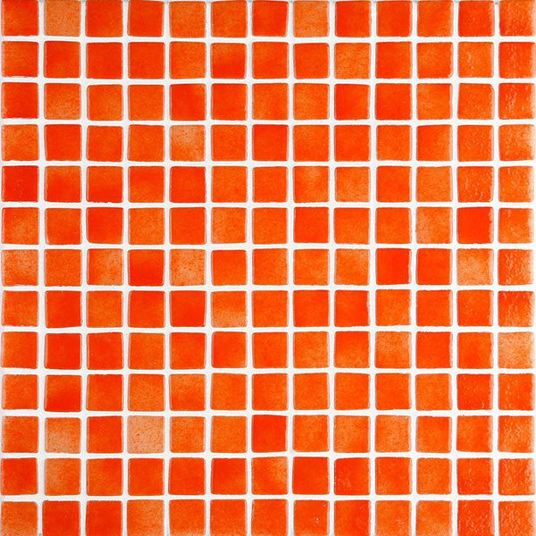 Niebla 2509-C Orange Glass Mosaic Pool Tile - Stone and Tile Projects