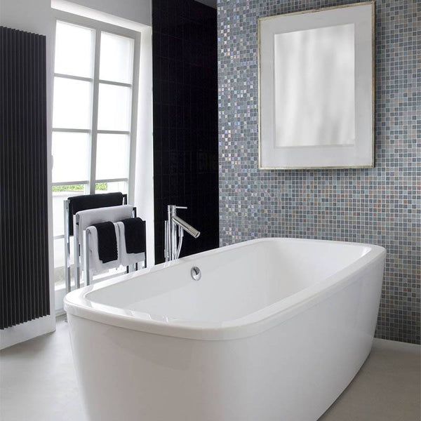 Iris Moon Glass Mosaic Pool Tile - Stone and Tile Projects