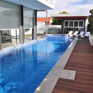 AUS Arctic Dark Glass Mosaic Pool Tile - Stone and Tile Projects