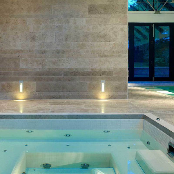 Lisa 2551-A Cream Glass Mosaic Pool Tile - Stone and Tile Projects