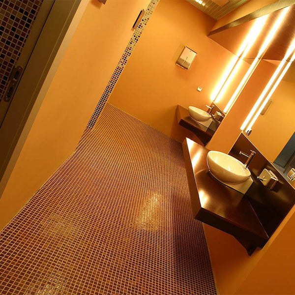 Niebla 2504-A Brown Glass Mosaic Pool Tile - Stone and Tile Projects