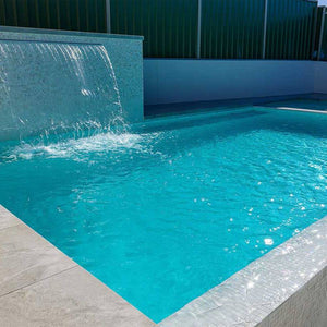 AUS White Russian Glass Mosaic Pool Tile - Stone and Tile Projects