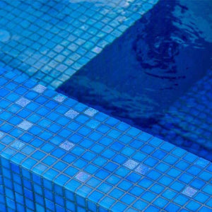 AUS Aquamarine Glass Mosaic Pool Tile - Stone and Tile Projects