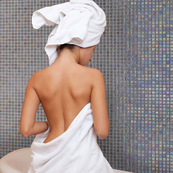 Iris Nacar Glass Mosaic Pool Tile - Stone and Tile Projects