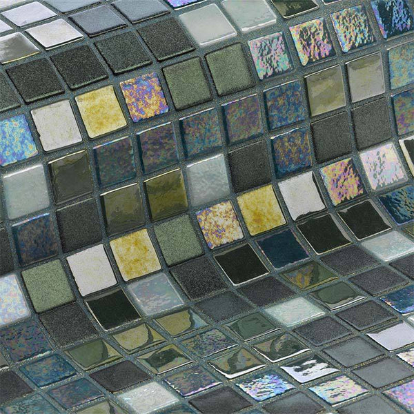 Cocktail Tomahawk Glass Mosaic Pool Tile - Stone and Tile Projects