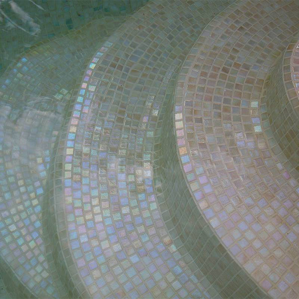 Iris Arena Glass Mosaic Pool Tile - Stone and Tile Projects