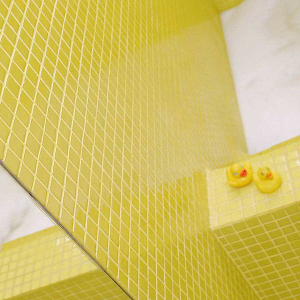 Lisa 2554-C Lemon Yellow Glass Mosaic Pool Tile - Stone and Tile Projects