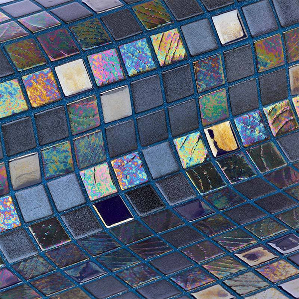 Cocktail Blue Moon Glass Mosaic Pool Tile - Stone and Tile Projects