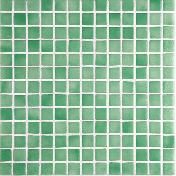 Niebla 2507-A Apple Green Glass Mosaic Pool Tile - Stone and Tile Projects
