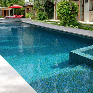 AUS Bali Glass Mosaic Pool Tile - Stone and Tile Projects