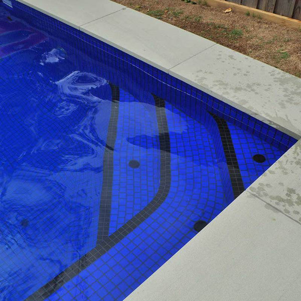 Lisa 2557-D Blue Glass Mosaic Pool Tile - Stone and Tile Projects