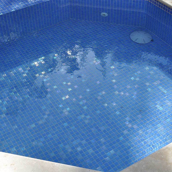 AUS Topaz Glass Mosaic Pool Tile - Stone and Tile Projects