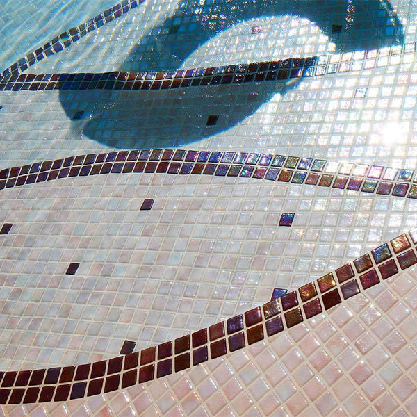 Iris Cobre Glass Mosaic Pool Tile - Stone and Tile Projects
