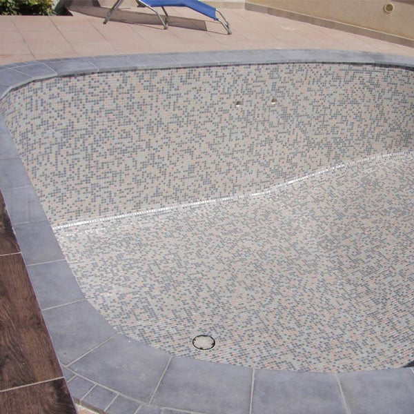 Iris Moon Glass Mosaic Pool Tile - Stone and Tile Projects
