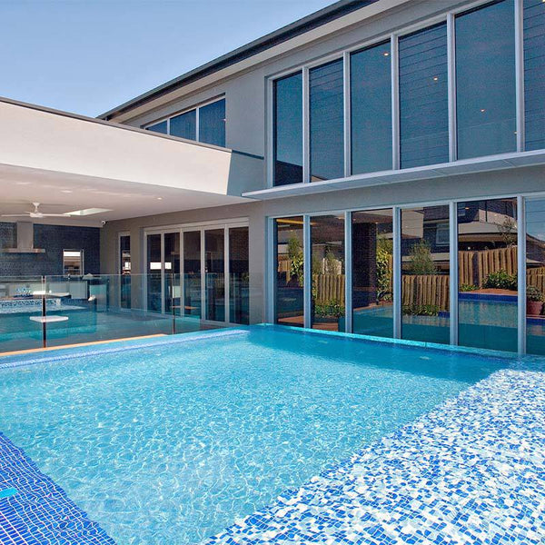 Iris Oasis Glass Mosaic Pool Tile - Stone and Tile Projects