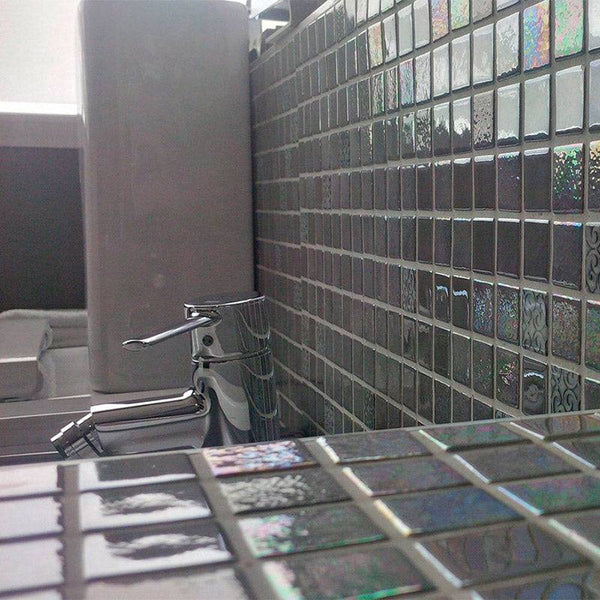 Topping Mochi Glass Mosaic Pool Tile - Stone and Tile Projects