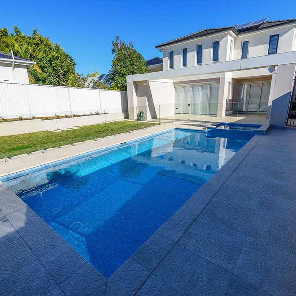 AUS Aquamarine Glass Mosaic Pool Tile - Stone and Tile Projects