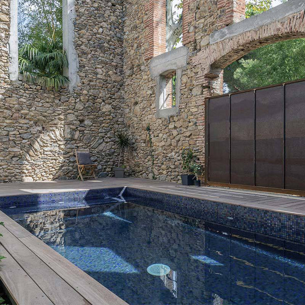 Cocktail Blue Moon Glass Mosaic Pool Tile - Stone and Tile Projects