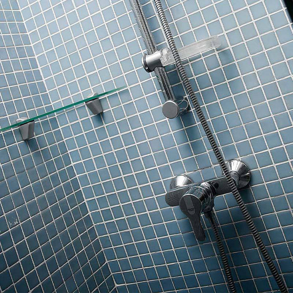 Lisa 2535-A Pale Blue Glass Mosaic Pool Tile - Stone and Tile Projects