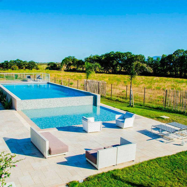 Fosfo Serpens Glass Mosaic Pool Tile - Stone and Tile Projects