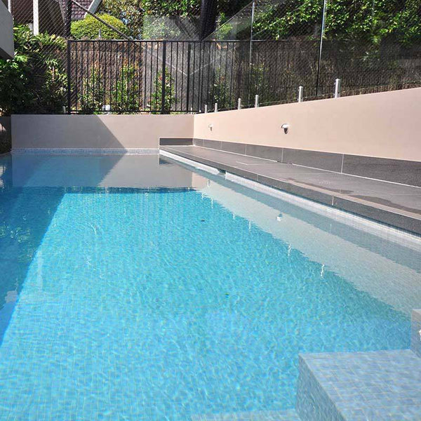 Niebla 2560-A Grey Glass Mosaic Pool Tile - Stone and Tile Projects