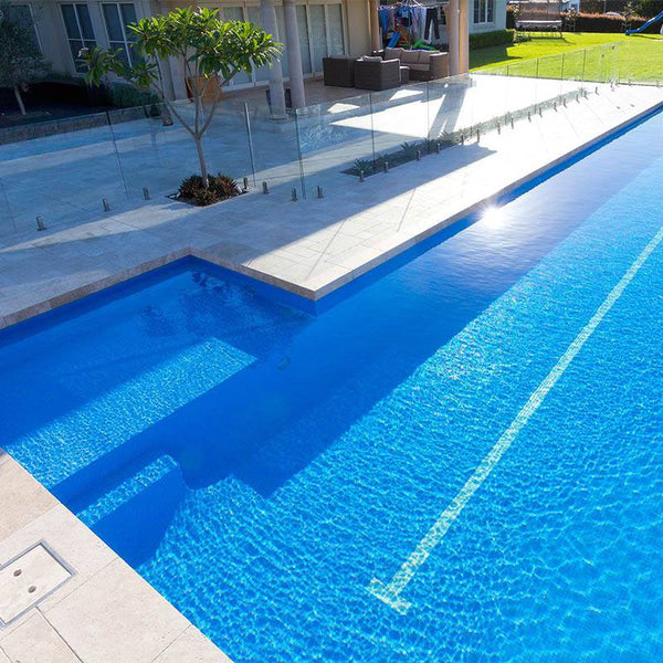 Niebla 2505-A Blue Glass Mosaic Pool Tile - Stone and Tile Projects