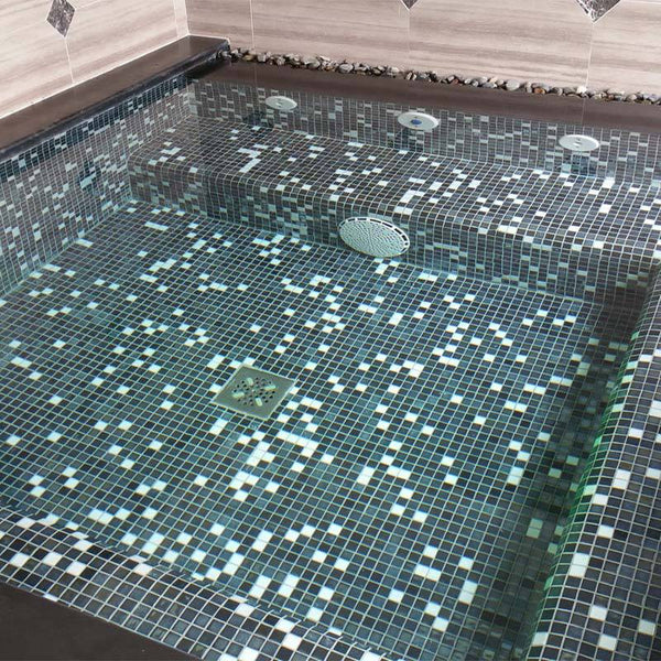 Cocktail San Francisco Glass Mosaic Pool Tile - Stone and Tile Projects