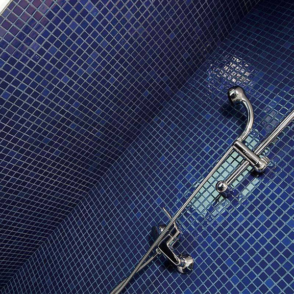 Lisa 2543-D Dark Blue Glass Mosaic Pool Tile - Stone and Tile Projects