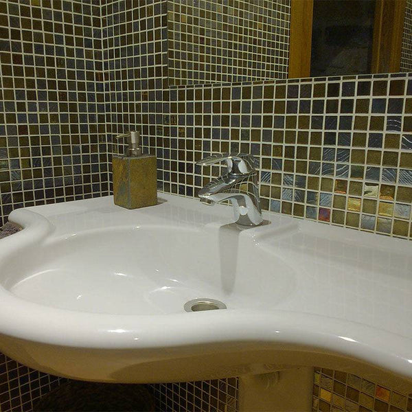 Cocktail Kir Royal Glass Mosaic Pool Tile - Stone and Tile Projects