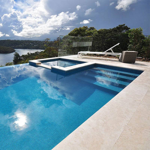 Niebla 2510-A turquoise Glass Mosaic Pool Tile - Stone and Tile Projects