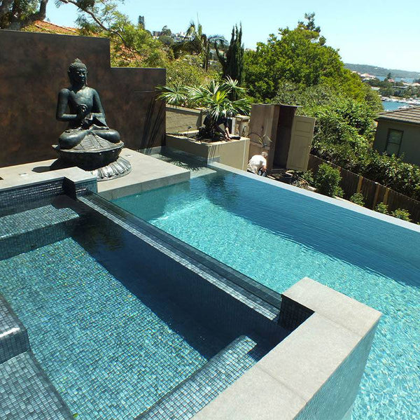 Space Capricorn Glass Mosaic Pool Tile - Stone and Tile Projects